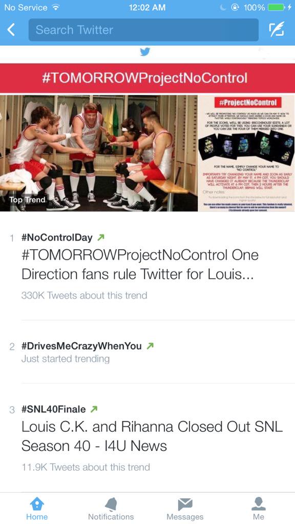 kindlyharry94's tweet photo. Hot news
#TOMMOROWProjectNoControl
#NoControlDay
TRENDING #1 http://t.co/3u8uym4byk