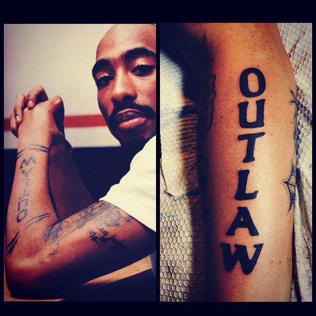 2pac arm tattoos