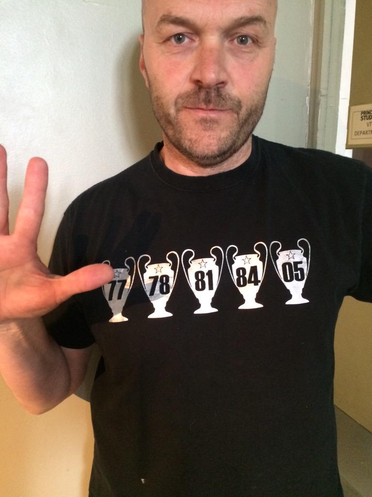 timlovejoy's tweet photo. Coincidence. Here's @simonrim wearing his LFC European cup t-shirt. I'm wearing the LFC Premier league t-shirt 😂 http://t.co/EBivjXjFLr