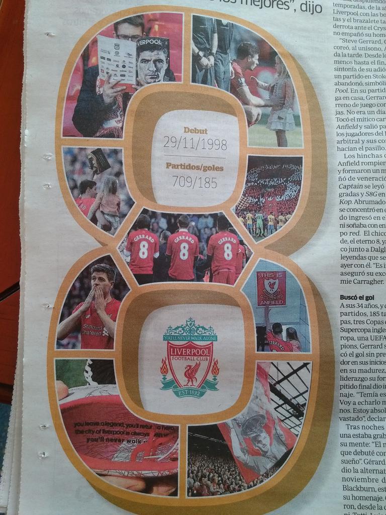 jorgefdlr's tweet photo. Se te hechara de menos en Anfield #EternoCapitan #CaptainGerrard #CaptainFantastic http://t.co/H6tzw7yhHq