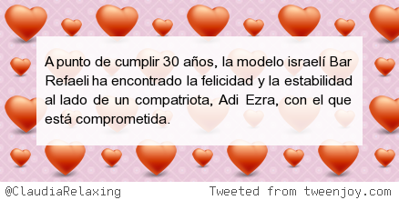 ClaudiaRelaxing's tweet photo. #siguemeytesigo Bar Refaeli: "En diez años seré una feliz mamá y ama de casa" http://t.co/QrpLXLq2Cp http://t.co/w6JT0sNYs5