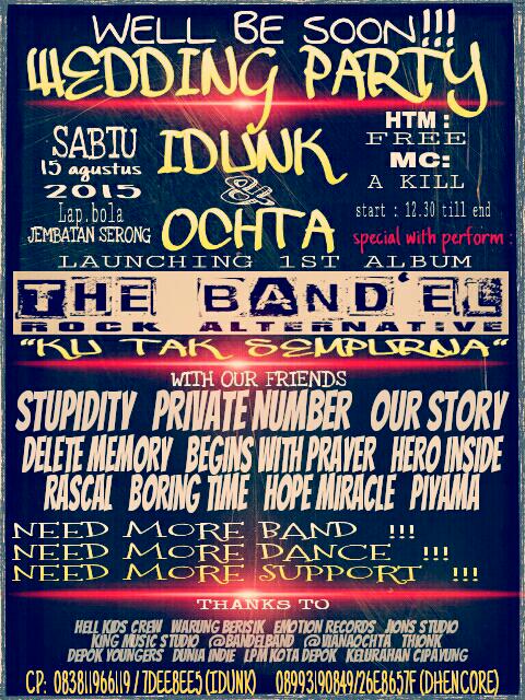 PARTY ME AND MABOY <a href="/idunkbandel/">Idunk Band'eL</a> :-) JOIN YU GUYS  :-)
MASIH OPEN REGIST :-)