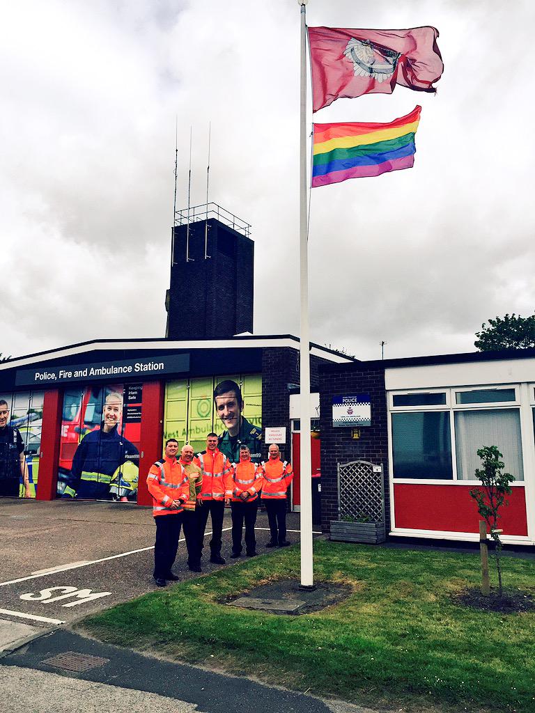 salfordfireteam's tweet photo. @manchesterfire #IrlamBlueWatch flying the #rainbowflag to celebrate #IDAHOT2015 @may17IDAHOT http://t.co/GVVLKUKe4U