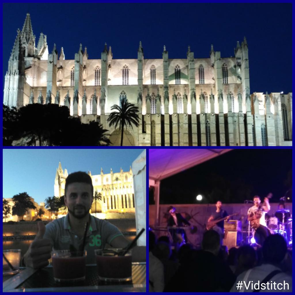 JuanaPorcel's tweet photo. Y ayer #Fdi15 terminó en #ActuaMallorca con ciber cocktail de @ariasguarin música de #sesbubotes bajo la catedral http://t.co/Dt2DFn5dK7
