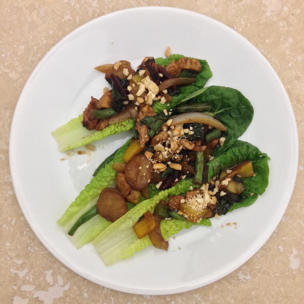 spiffyeats's tweet photo. Yummy #paleo chicken teriyaki lettuce wraps! #BhamBestWeekEver #magiccitybloggers http://t.co/NHt81uWBCN http://t.co/gCsDDVBH5D