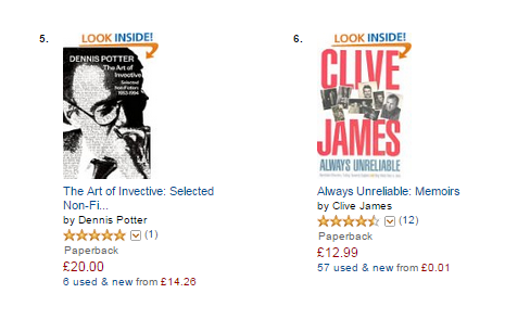 GreavesIan's tweet photo. Amazon Journalism Chart just now - some feuds will never die... #DP80 http://t.co/ExBrirbEAk