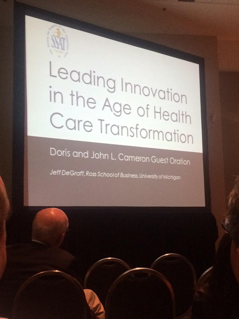 heatheryeomd's tweet photo. Jeff DeGraff talks to #ssatnews about #innovation in #healthcare - useful deviation #DDW15 #SSAT15 http://t.co/taG7Rt3GTV