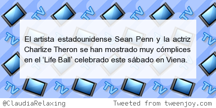 ClaudiaRelaxing's tweet photo. #followback Sean Penn y Charlize Theron, todo amor en Viena http://t.co/r5bOgAjwXH http://t.co/hdT6iRf84W