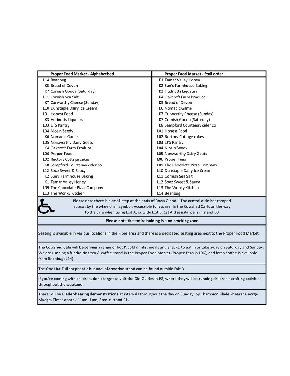 ProperWoolly's tweet photo. And here's the stand list that goes with it! http://t.co/uysT66Vkhs