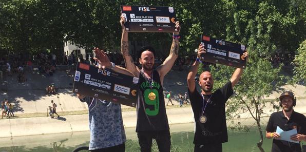 fiseworld's tweet photo. BMX Flat podium: 1. Alex Jumelin (@AlexJumelin) > 2. Mattias Dandois (@MatthiasDandois) 3. Alberto Moya #fiseworld http://t.co/uMuRa1PqSi