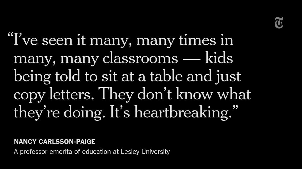 bdspree's tweet photo. “@nytopinion: Academic teaching in kindergarten backfires. http://t.co/w01EBEE2Tf http://t.co/8jJBHKm5M5”- @Sweetdaisy75 read this