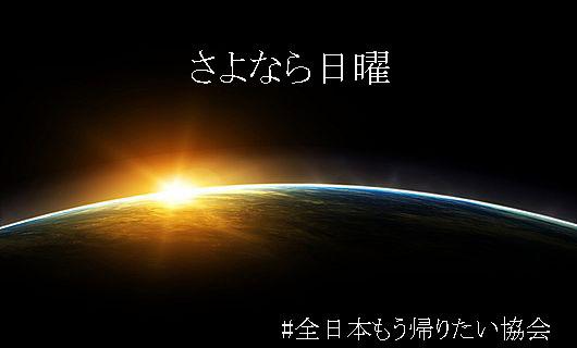 全日本もう帰りたい協会 Twitterren さよなら日曜 Http T Co 3c2u9bbyhh