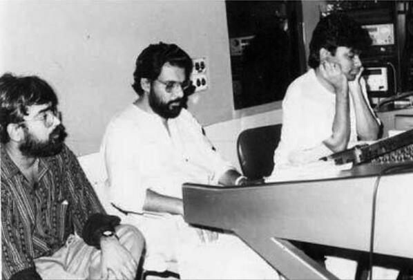 Historic_India's tweet photo. A young AR Rahman with Yesudas http://t.co/xxmPeCn10m