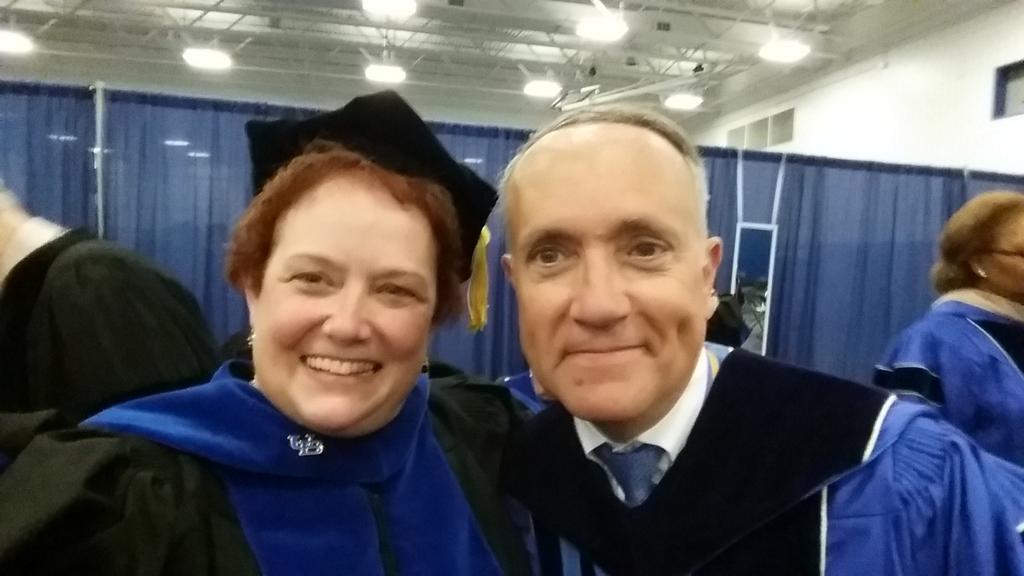 njsmyth's tweet photo. Selfie with Vice President Dennis Black --waiting for commencement to begin #ubuffalo #ub2015 http://t.co/ydq7fUP6Lz
