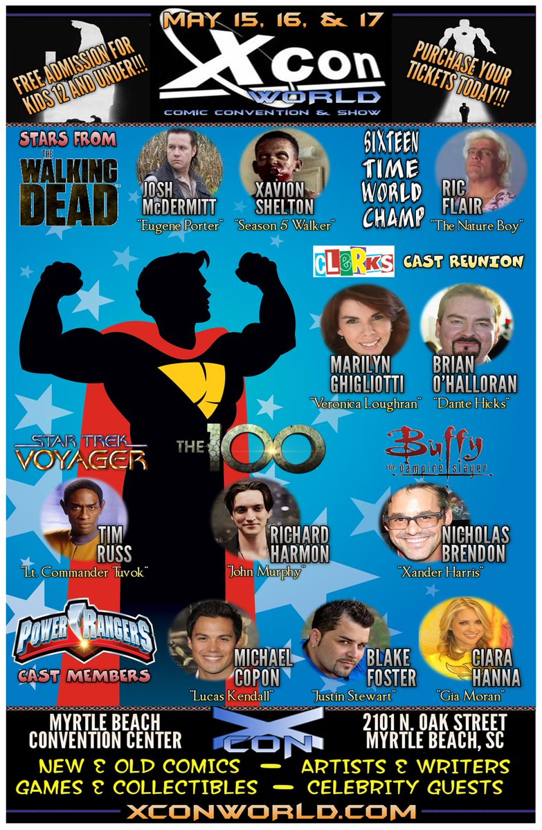 BrianCOHalloran's tweet photo. MYRTLE BEACH, SC 
FINAL DAY
DOORS OPEN AT 11 am
Until 5 pm 
@xconmb 
Meet great artist &amp; guests! 
@MBConvctr 
#xconmb http://t.co/IDiWmDPWiE
