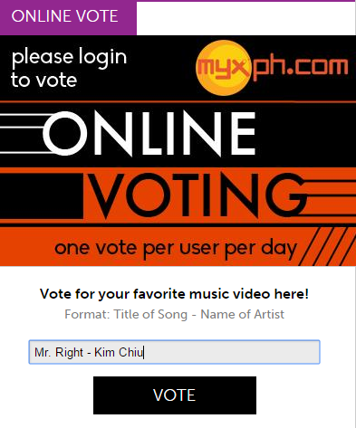 TeamKimXian's tweet photo. "@Kimchiufacts: Guys! Vote Mr Right! Gawin nating no 1 @prinsesachinita http://t.co/tBzSD54mrK http://t.co/WUfDUD3YKX"