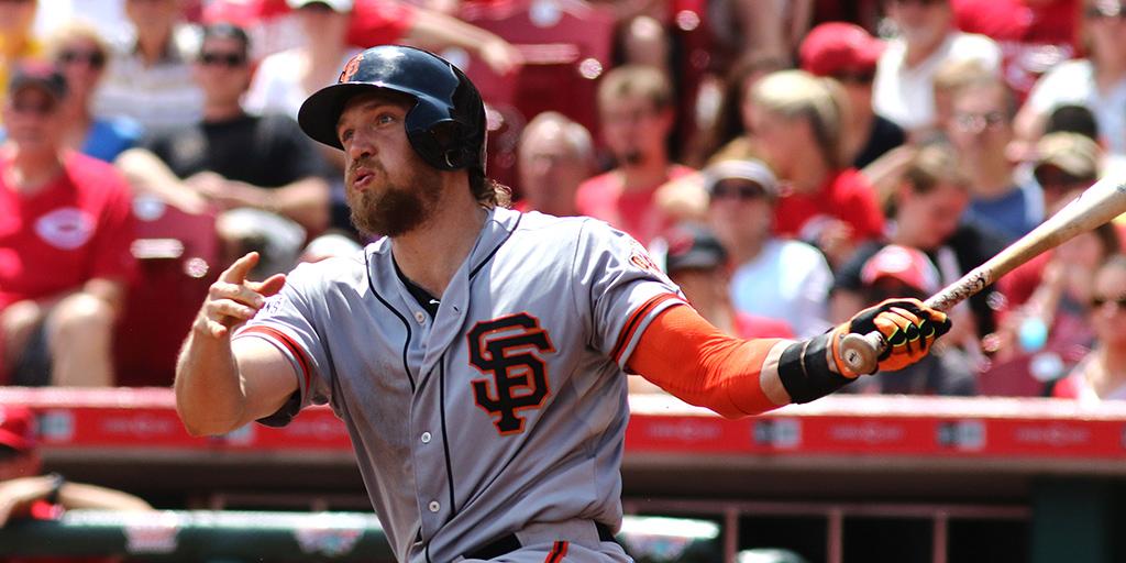 MLB's tweet photo. It’s good to have you back, @hunterpence: http://t.co/M45tacbIxT http://t.co/TF27fhDe5Y