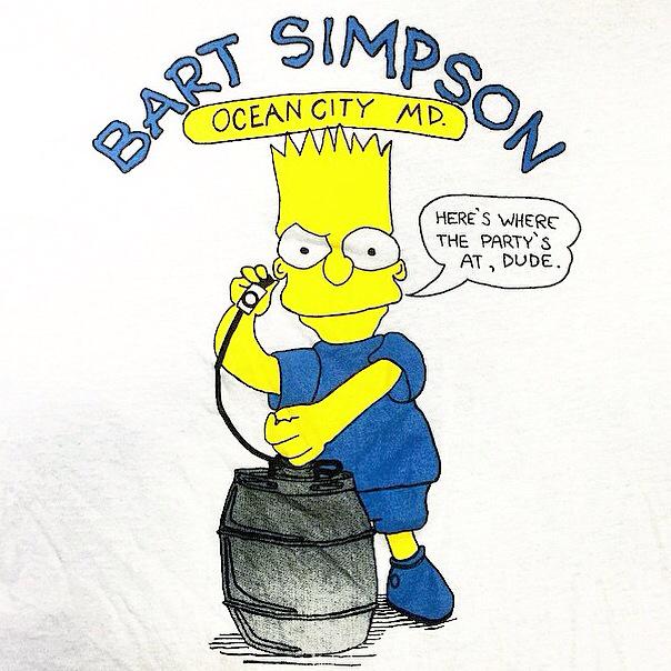 bootlegbart's tweet photo. #bootlegbart Courtesy of @Bros20110429 #partybart #oceancity #kegger #bartsimpson #kegs #1990 #TheSimpsons http://t.co/atKz3Em0Fa