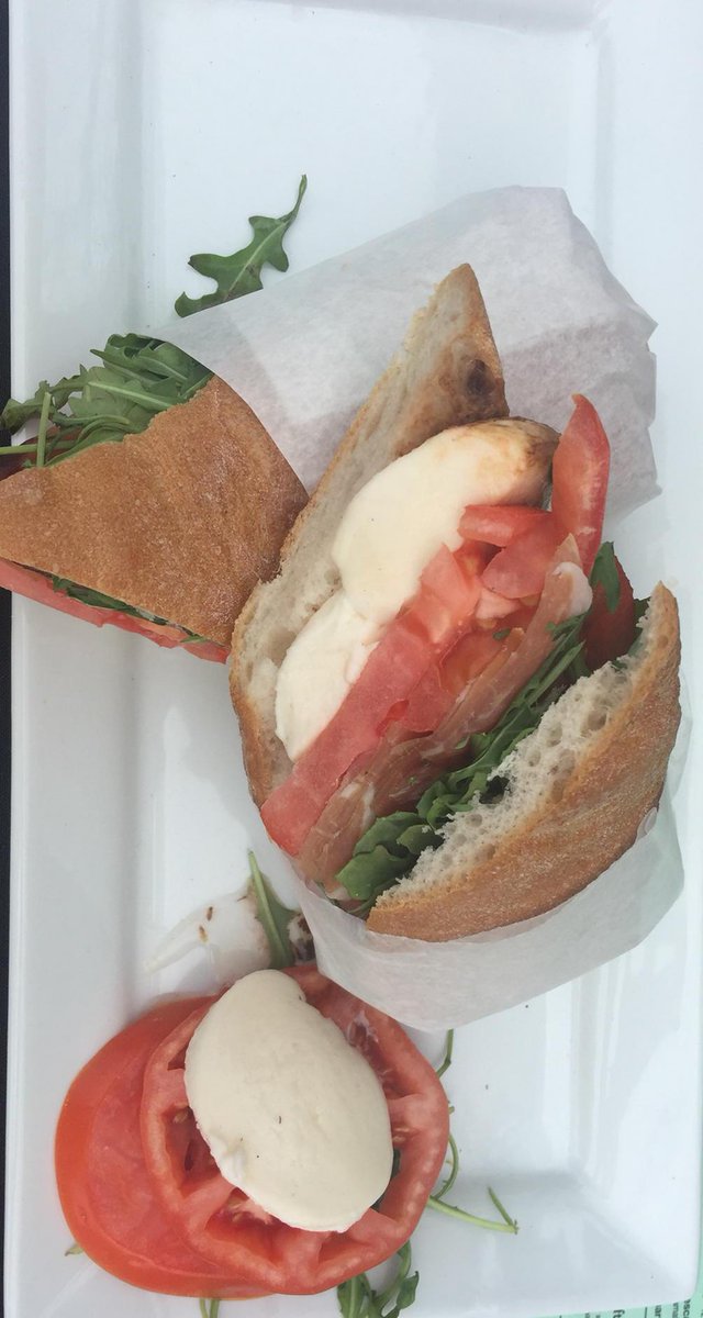 EnzoandLucia's tweet photo. Prosciutto Caprese Sandwich being served up at Long Grove's Chocolate Fest only at Enzo and Lucia. http://t.co/DrnnvCl0pV