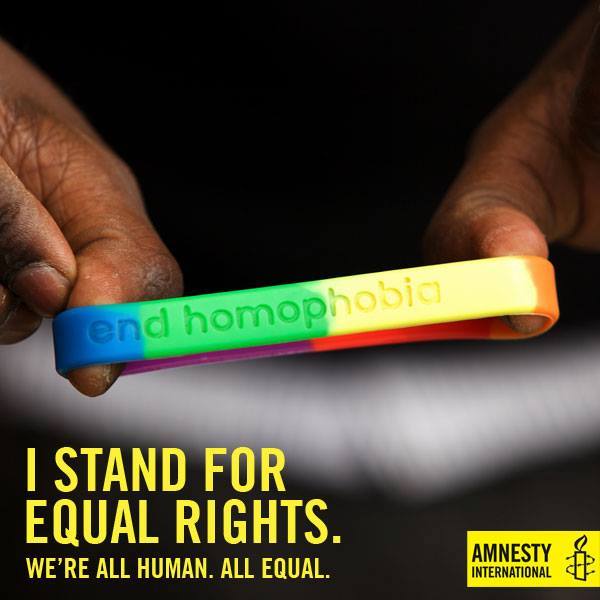 amnestyusa's tweet photo. Today is International Day Against Homophobia &amp; Transphobia. Love is NOT a crime! http://t.co/QbmQ7QHjhq #IDAHOT http://t.co/SmVF34jPT4