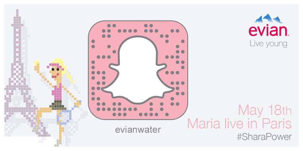 evianwater's tweet photo. Follow our #snapchat (@evianwater) to kick off the #sports season with @mariasharapova live from Paris tomorrow http://t.co/qE81Nijwk3