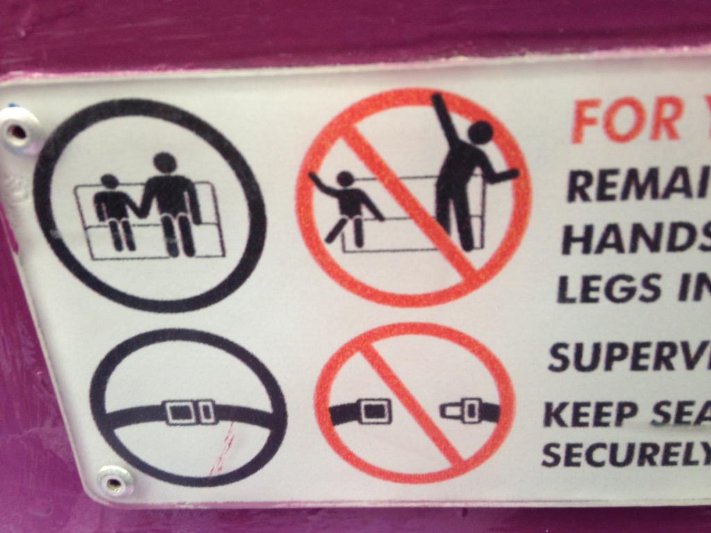 JaneEllen2010's tweet photo. This means keep seat belts buckled &amp; No Dancing. http://t.co/w5PmBw1TWQ