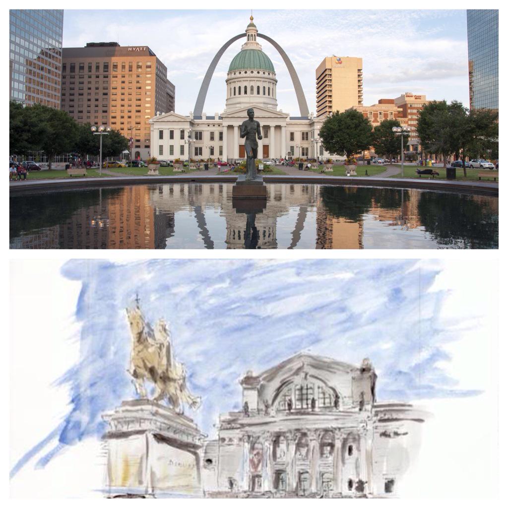 SerendipityGall's tweet photo. Graduates - Need a Reminder of the Lou? @UsherImaging photo, Tim Bolt watercolor. Available @TheDelmarLoop http://t.co/v3fYM2dFSe
