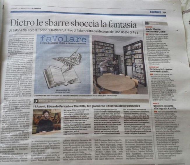 MdSEditore's tweet photo. Oggi sulle pagine del @iltirreno @IlTirrenoPisa @TirrenoLivorno la scrittura #favolare http://t.co/5fM3OZuy9X