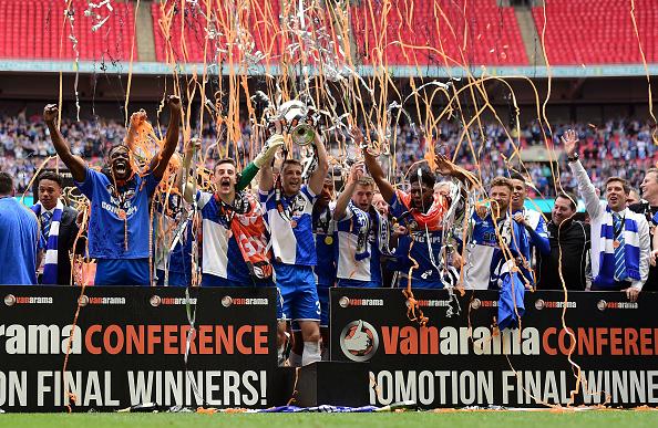 BBCSport's tweet photo. Bristol Rovers secure an instant return to the Football League in a dramatic day at Wembley http://t.co/jvSfCfNCNB http://t.co/9Cru6Etoyl