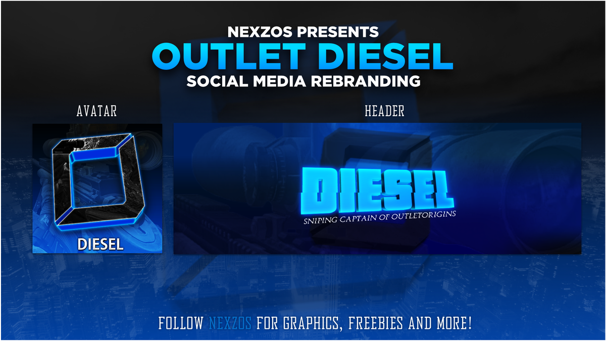 OutletDisplays's tweet photo. Rebranding for Diesel, our new Sniping Captain for Outlet Origins!
Design by @Nexzos.
RT's &amp; FAV's appreciated! http://t.co/kPnN8OGs1Z