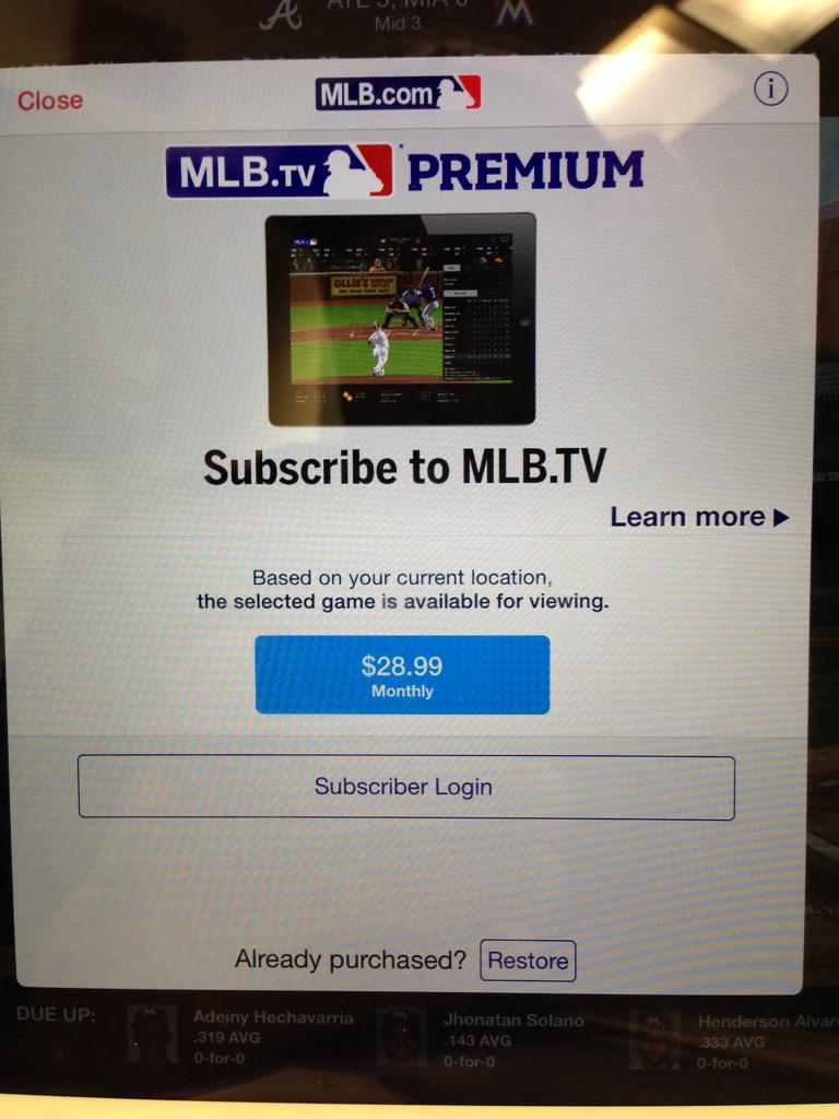 BullpenEddie's tweet photo. Really enjoy when trying to watch #mlbtv on my IPad and this happens. 3rd time this season now. http://t.co/MN4AgYMHcX