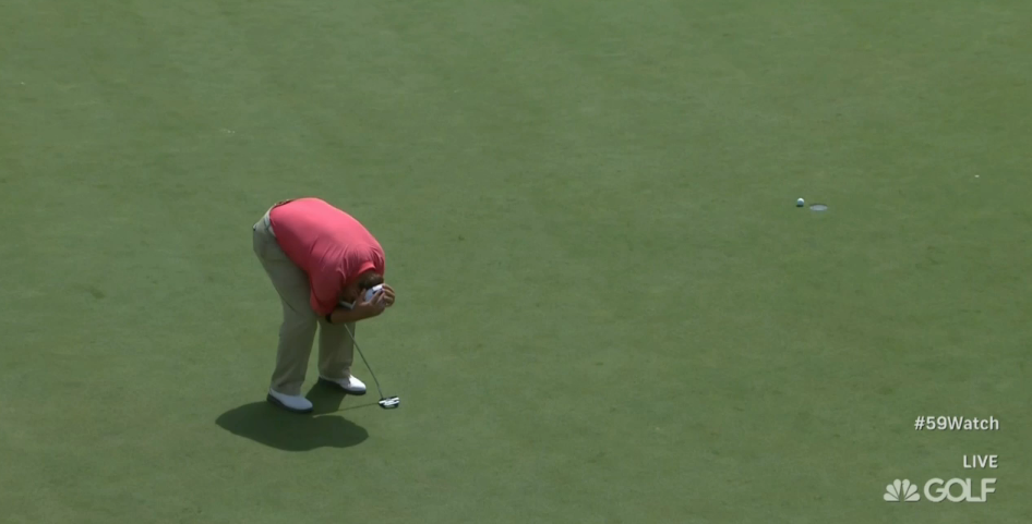GolfChannel's tweet photo. Wow… oh, so close… Thatcher leaves his putt for 59 just short. @BMWCharityProAm Scores: http://t.co/zHPyolAuVP http://t.co/IX37NmdS4c