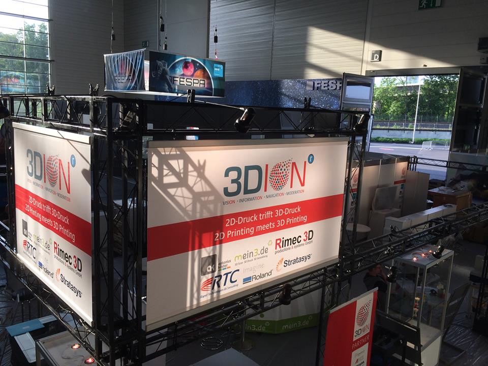#FESPA2015: #3DION &amp; Partner geben Einblick in 3D-Druck-, 3D-Scan-Technologien &amp; Geschäftsmodelle für Dienstleister.