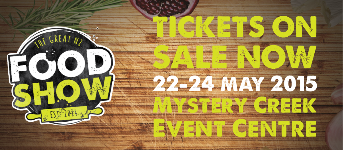 GreatNZFoodShow's tweet photo. Don't forget to pre-purchase your tickets thanks to @EventfindaNZ #waikato #food http://t.co/TfzUrbgZ1E
