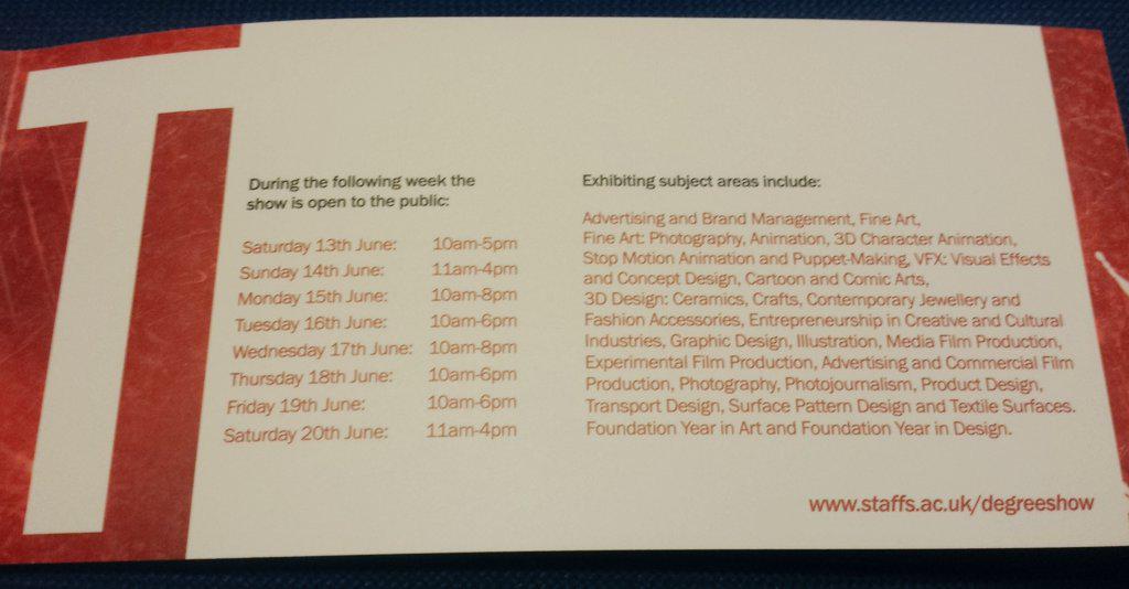 Existence_2015's tweet image. Only a short while to the degree show at @StaffsUni hope to see some of you there