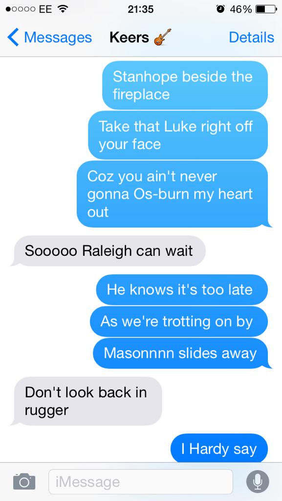 ME_GREY's tweet photo. “@owensaunders98: Journey's End version of Don't Look Back in Anger by Owen Saunders and @LukeKeers http://t.co/xVyleHwON5” @ExamProblems 😂