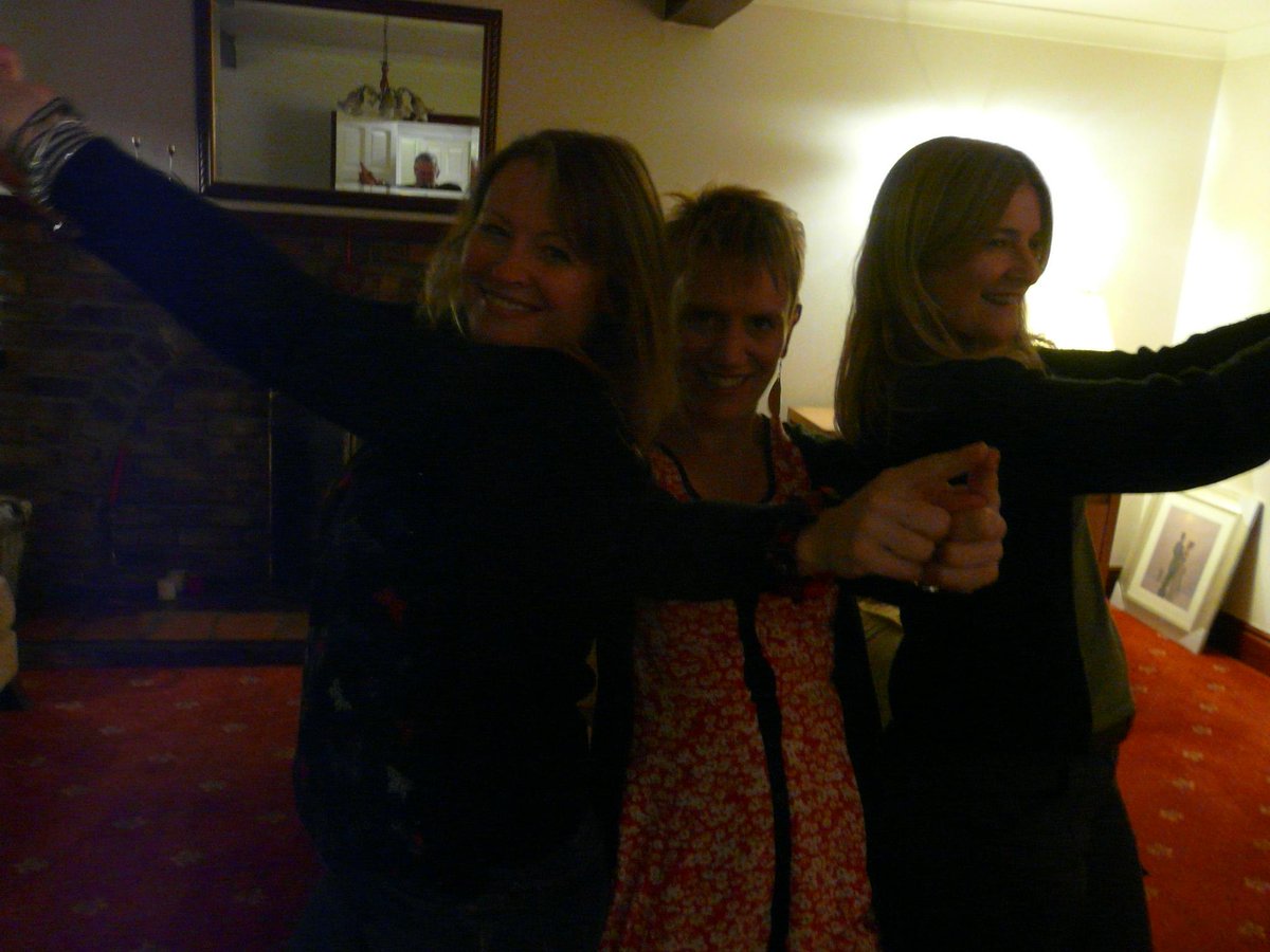 Lovely weekend away with dear friends - here recalling our first meeting at a party as Charlie's Angels. Lol :)