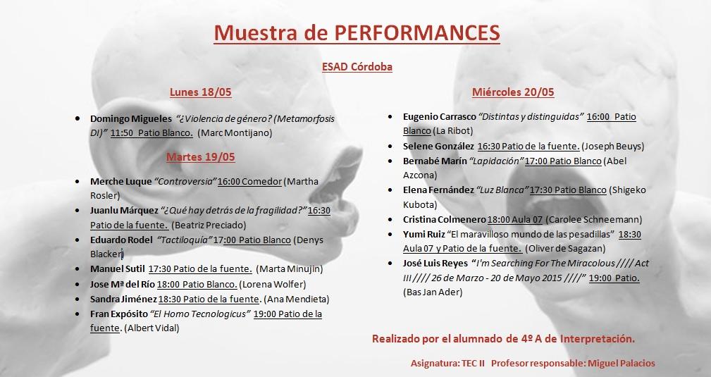 Prensa_ESADCor's tweet photo. Los días 18, 19 y 20 disfruta de las Performances de 4A. En la ESAD de Córdoba. http://t.co/xjHmB34qHo