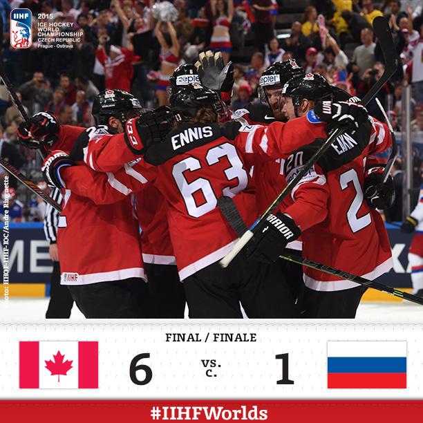 HockeyCanada's tweet photo. Perfect in Prague. Canada finishes the #IIHFWorlds undefeated.
http://t.co/vKzt7ScgB9 #CANvsRUS http://t.co/3I6fJnhMEo