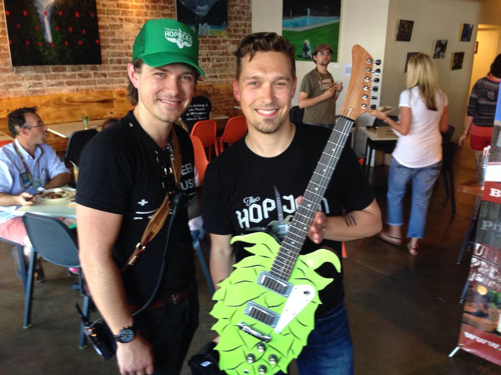 hansonmusic's tweet photo. A $5 raffle ticket could win you this years Hop Guitar (signed by the brewers &amp; bands) all $'s go to the food bank. http://t.co/jdtp3MLTXH