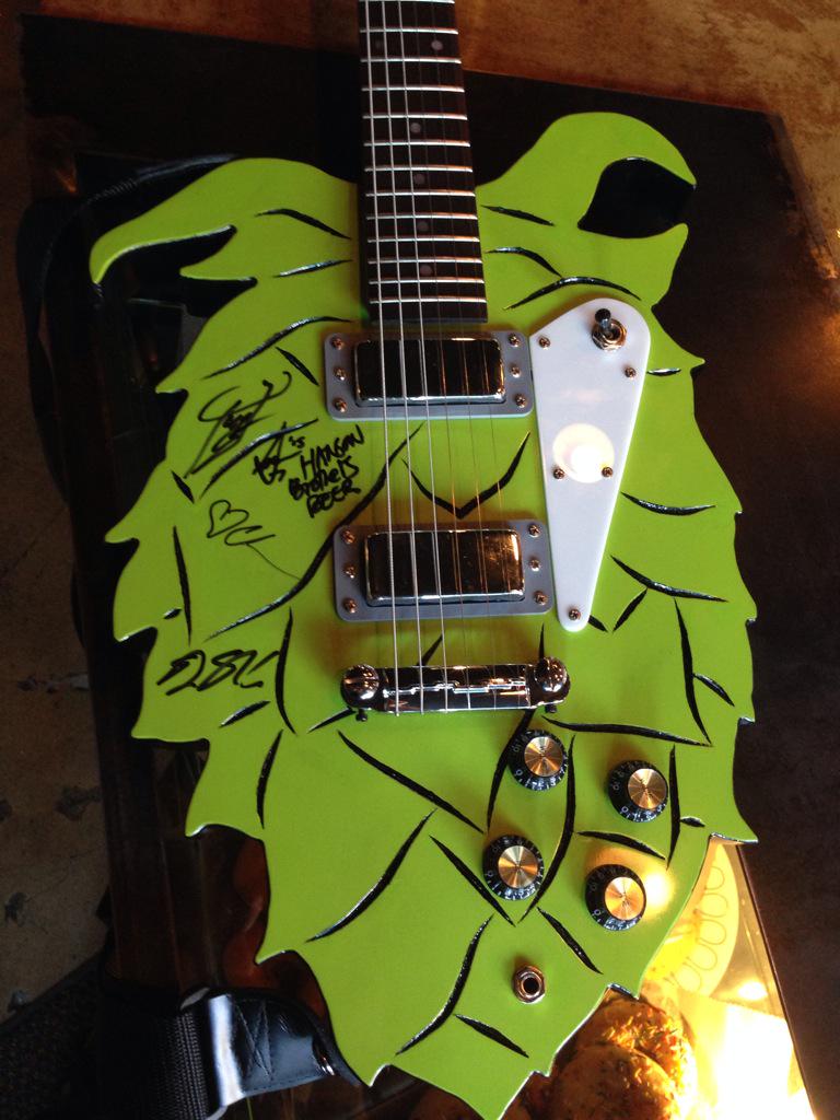hansonmusic's tweet photo. A $5 raffle ticket could win you this years Hop Guitar (signed by the brewers &amp; bands) all $'s go to the food bank. http://t.co/jdtp3MLTXH