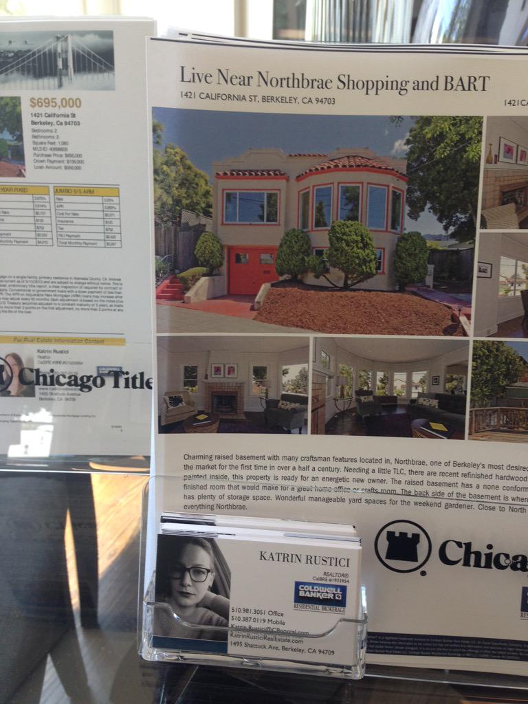 KatrinRustici's tweet photo. 1421 California Street #Berkeley - open 2-4:30 http://t.co/izhF5oe7es