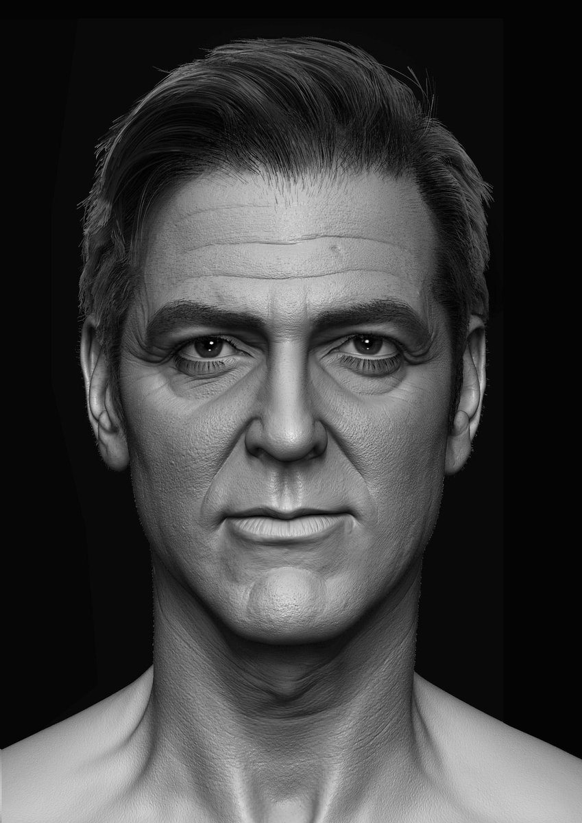 #Likeness of George Clooney sculpted in #ZBrush by Hossein Diba buff.ly/1e5xPuY #3dart #characterart