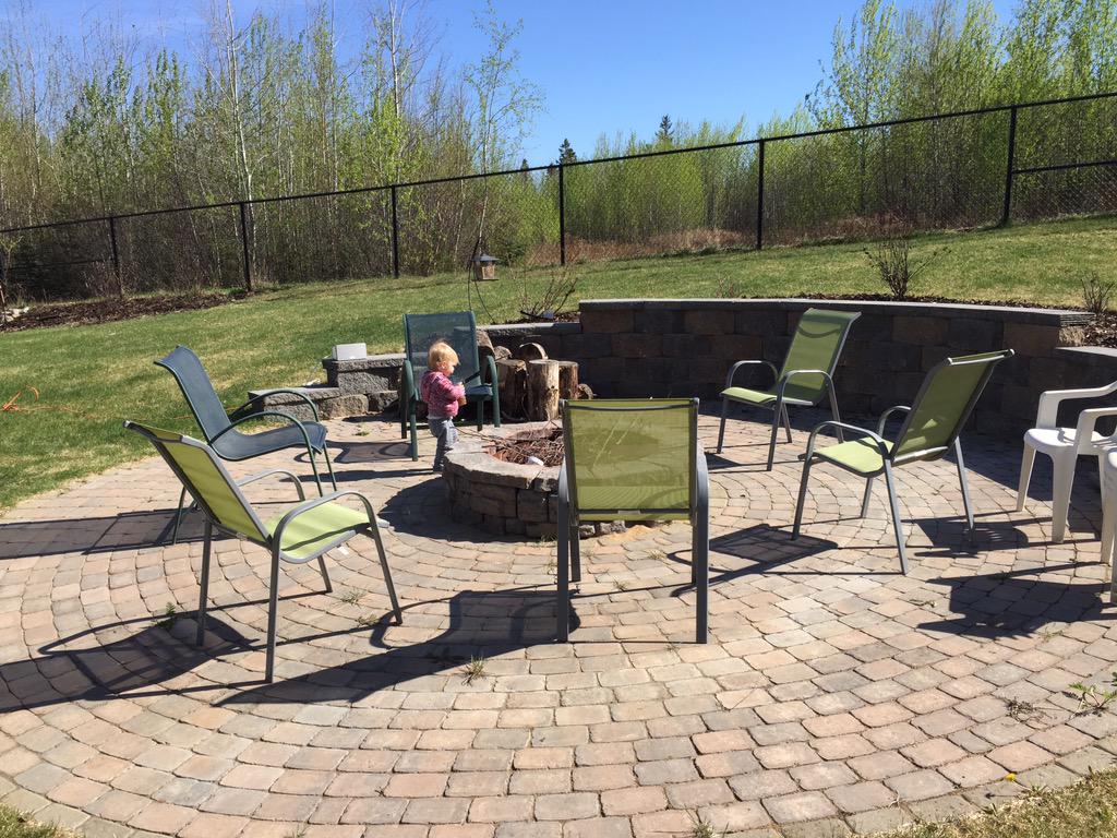 SpitzFirepit's tweet photo. Perfect evening to get it going, been a long winter! Opening night, summer 2015 w/ a special lil guest
#summerlovin http://t.co/384ImFI6FX