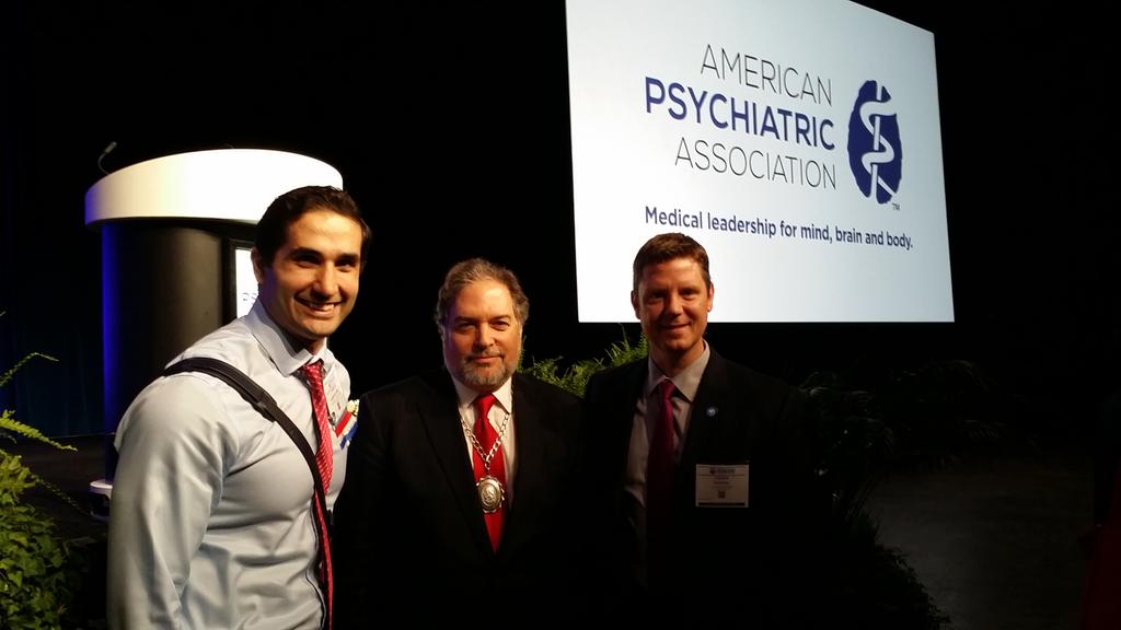 StevenChanMD's tweet photo. Unveiling our new message for @APAPsychiatric with @VahabzadehMD @paulsummergrad Jason Young MD. #APAAM15 #APAAM2015 http://t.co/0UTpWGROJK