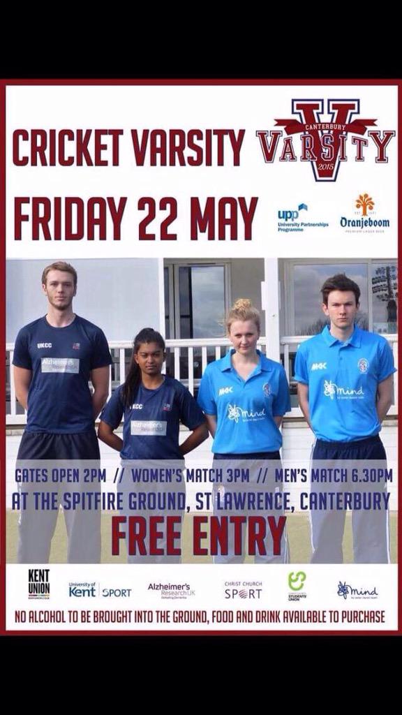 UKCCricketClub's tweet photo. NOT LONG NOW. #VARSITY15 #KentVarsity @CCCUCricket @KentUnion @TheTeamKent http://t.co/ZPuyPTdecd