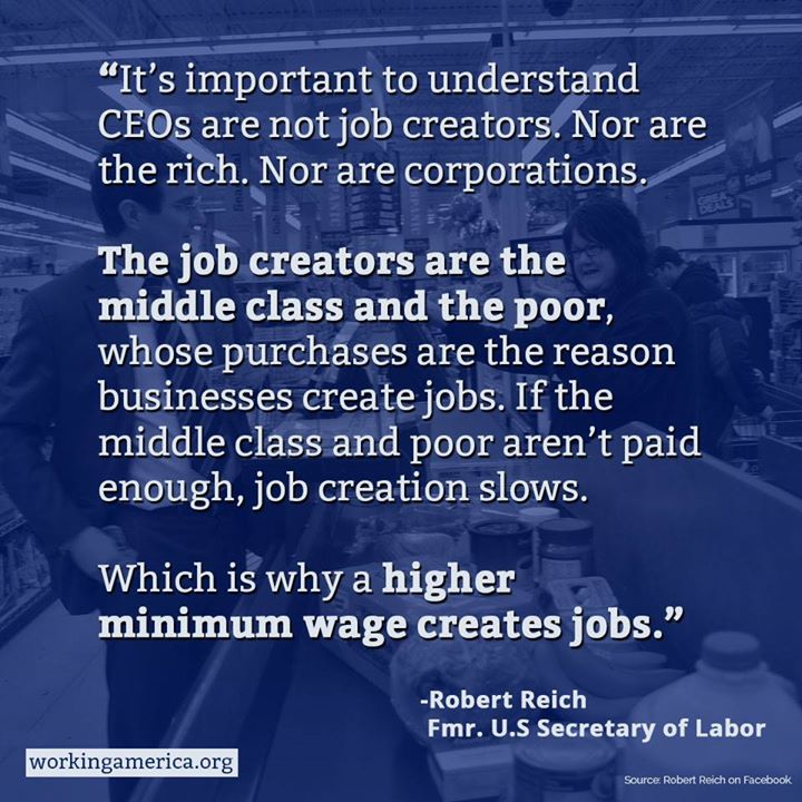 WorkingNC's tweet image. .@RBReich explains how raising the minimum wage creates jobs: buff.ly/1G7eaps #raisethewage