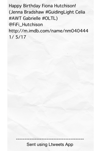 Happy Birthday Fiona Hutchison! (Jenna Bradsha 