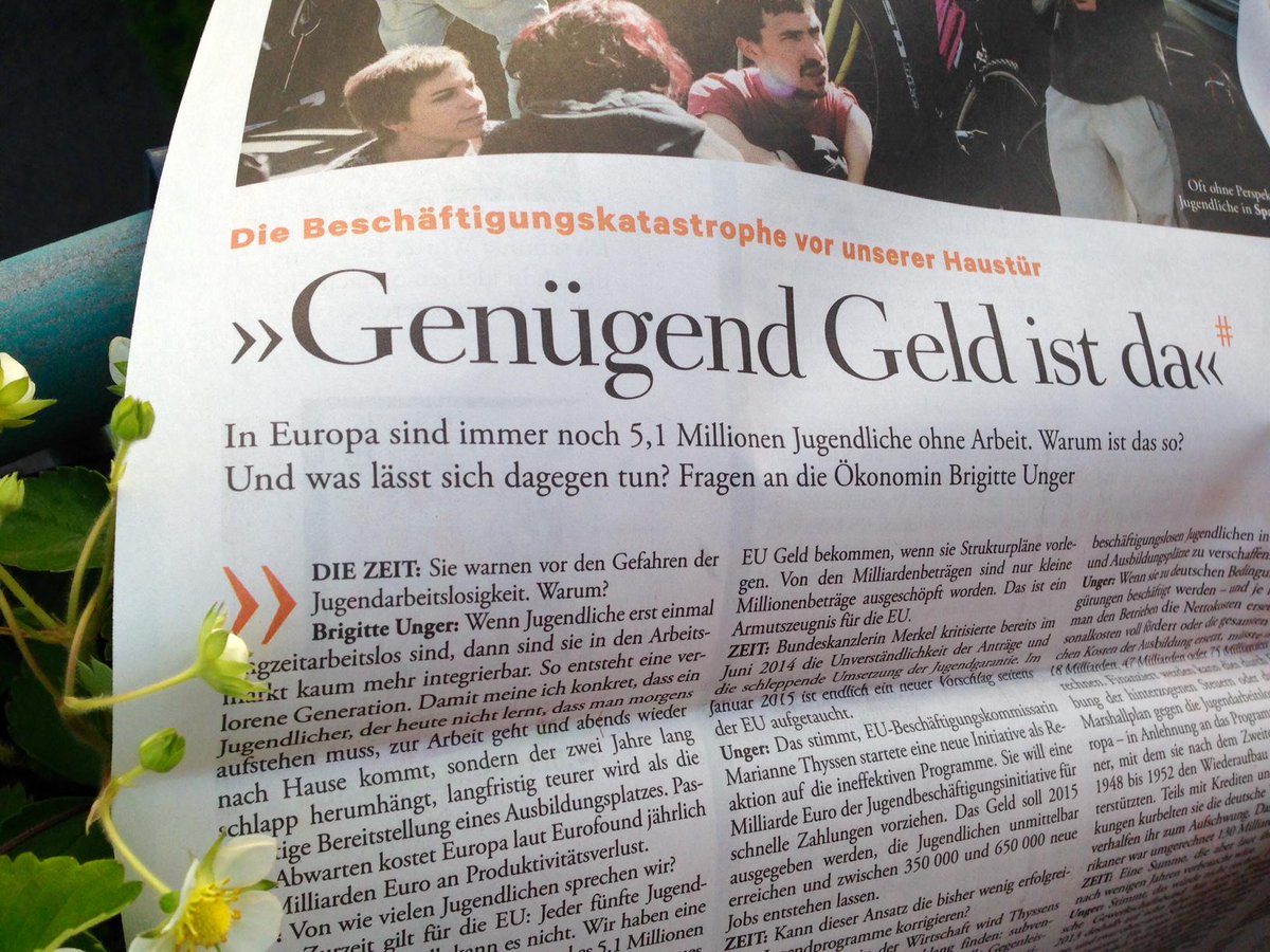 #Jugendarbeitslosigkeit - Was kann Europa dagegen tun? 
Neue Strategien: Ein Beitrag in der aktuellen ZEIT (20/2015)