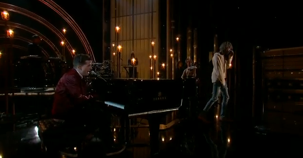 BBMAs's tweet photo. 😌 A touching performance by @WizKhalilifa, @charlieputh, &amp; @LindseyStirling. We hope to see you again! 🎶 💖 #BBMAs http://t.co/hZYgbgX1YP